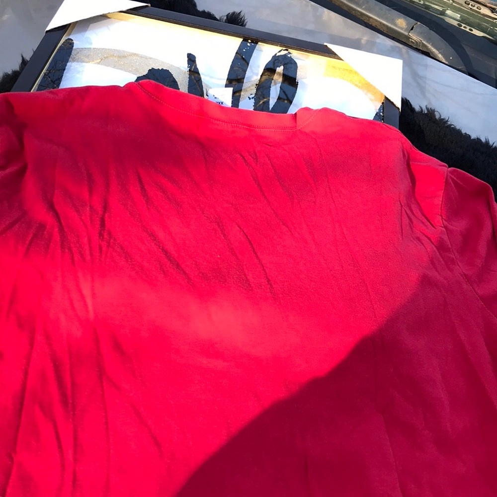 Gap Red Long Sleeves logo Tee XXL Round Neckline
